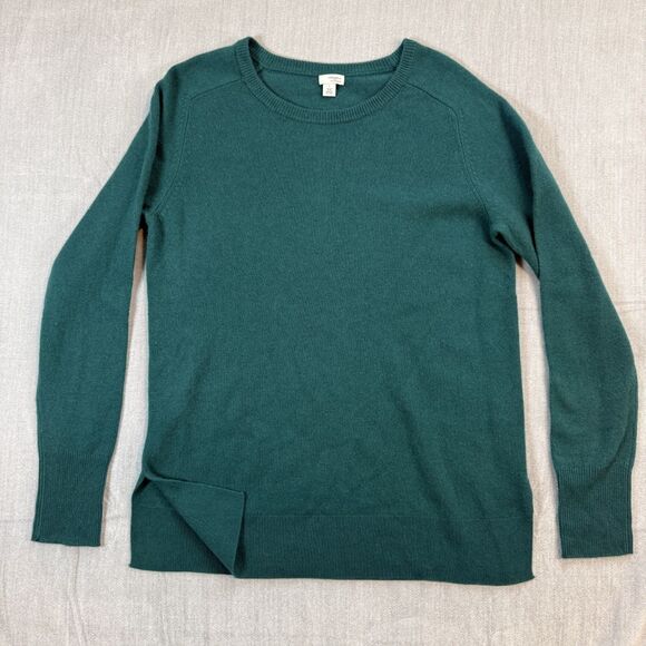 Halogen Sweaters - Halogen Womens 100% CASHMERE Sweater Long Sleeve Super Soft Green Pullover Lg